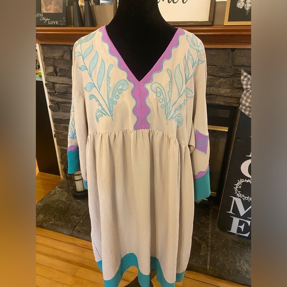 Oddi Tequila Toast Embroidered Dress